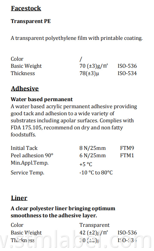 71ql02i67 Transparent Pe Tc Water Based Permanentpet Liner